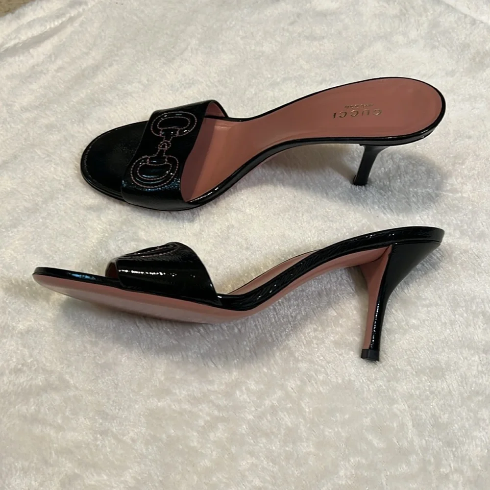 Gucci horsebit leather kitten heel sandals - Picture 5 of 5